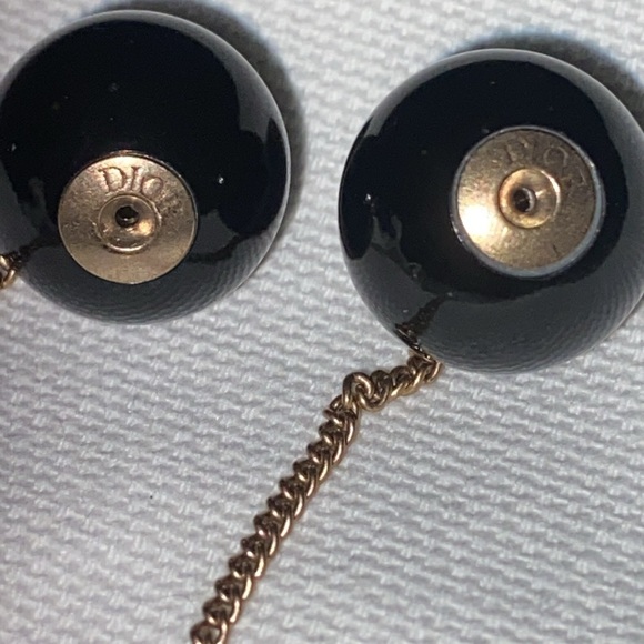 Dior Tribales Earrings Bronze-Finish Metal with White and Black Resin Pearls - Picture 10 of 12
